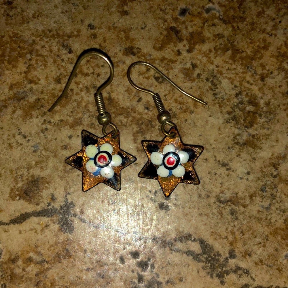 Metal hand made earrings from Prague